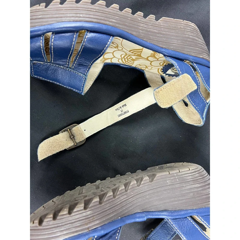 FLY LONDON womens wedge leather gladiator vintage size 35 - Picture 5 of 8